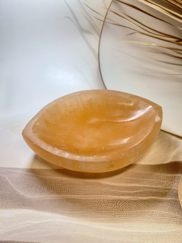 6 Inch Orange Selenite Eye Bowl 742 GM
