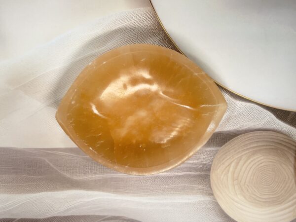 6 Inch Orange Selenite Eye Bowl 742 GM