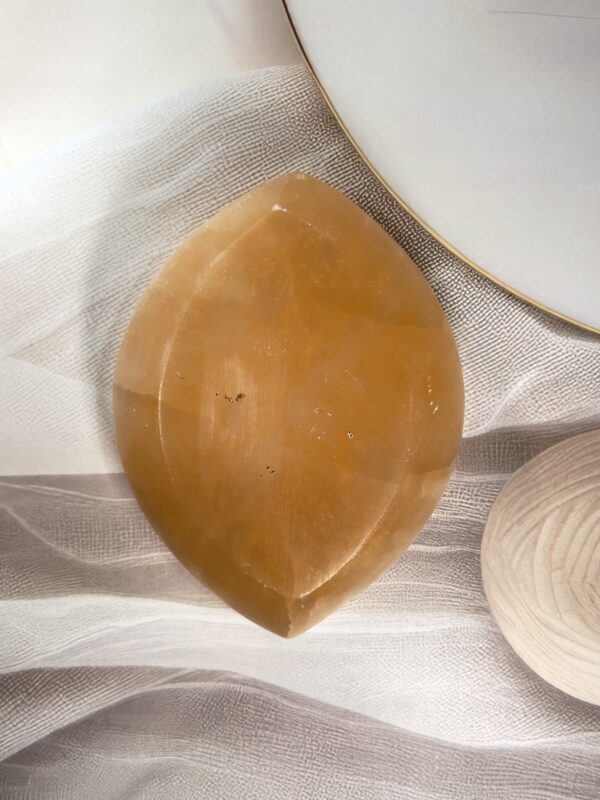 6 Inch Orange Selenite Eye Bowl 742 GM