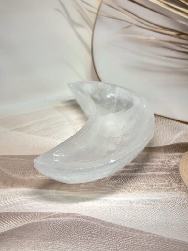 6 Inch Selenite Moon Bowl 408 GM
