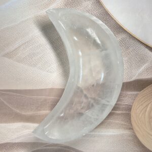6 Inch Selenite Moon Bowl 408 GM