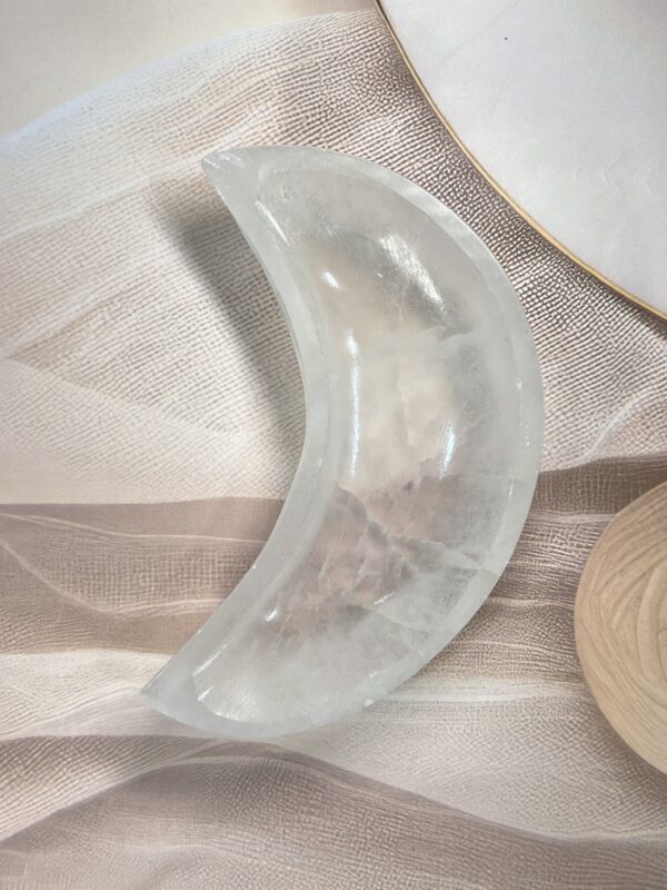 6 Inch Selenite Moon Bowl 408 GM