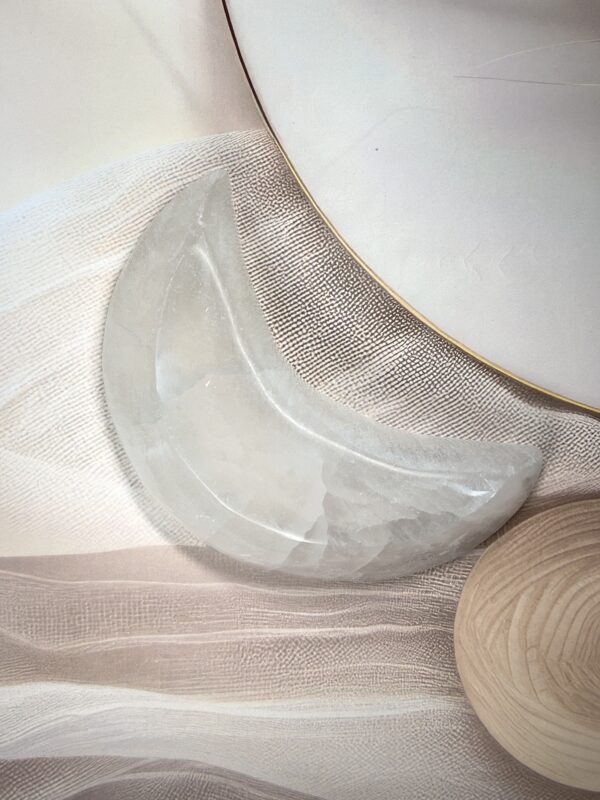 6 Inch Selenite Moon Bowl 408 GM