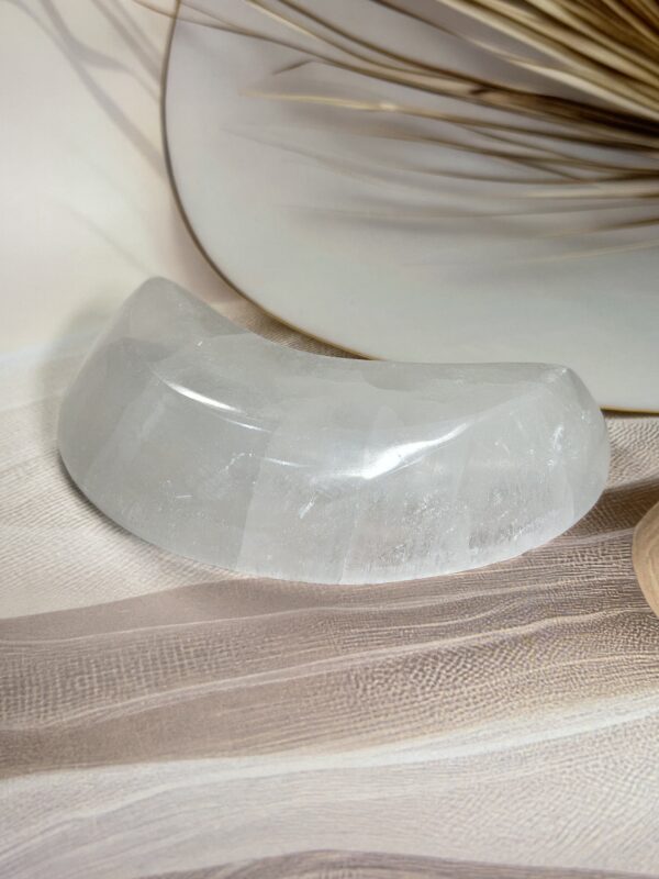6 Inch Selenite Moon Bowl 408 GM
