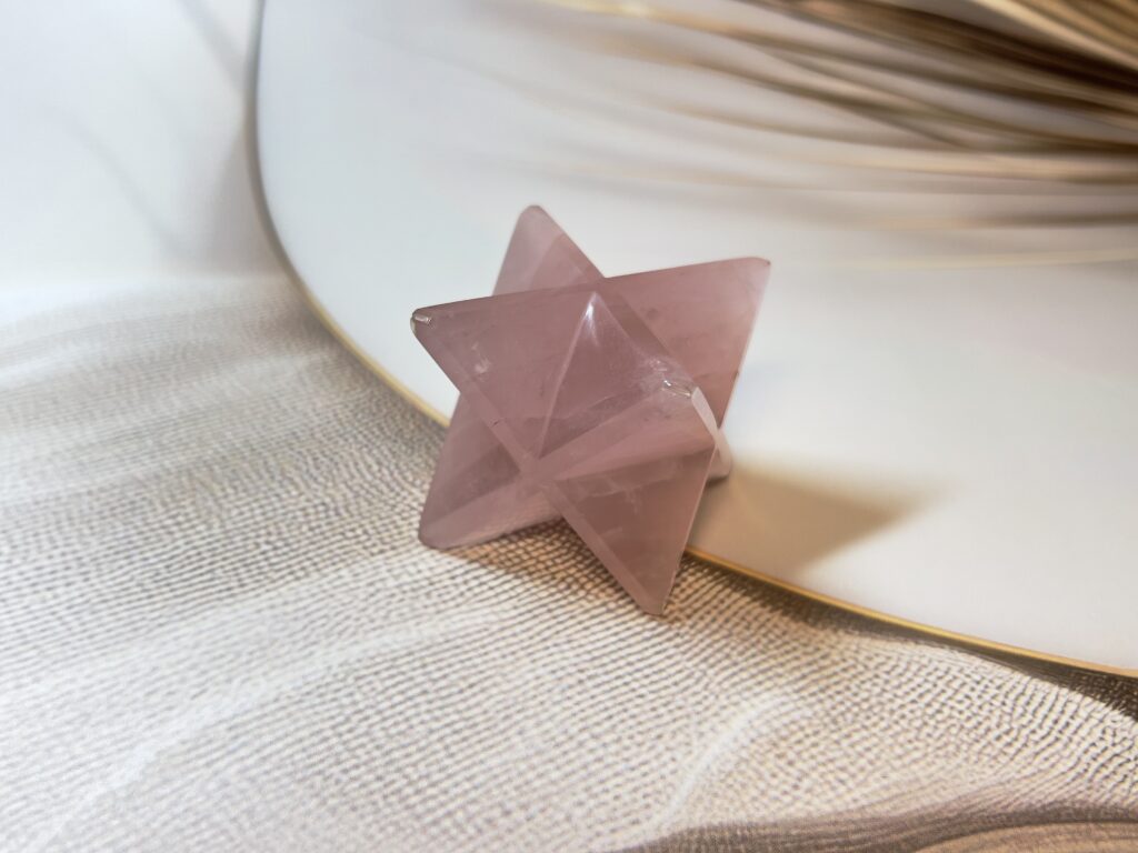 Rose Quartz Merkaba Star