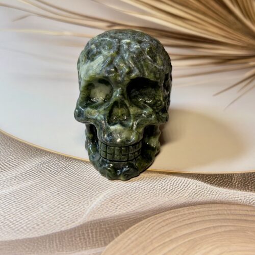 Green Jade Flower Skull