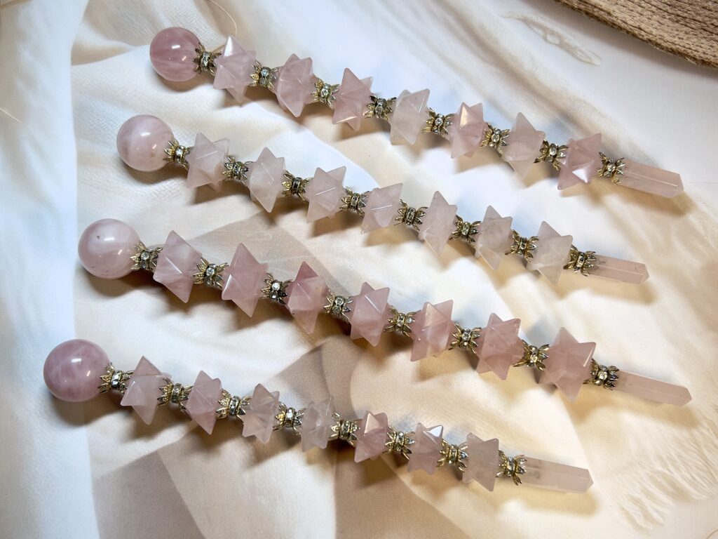 Rose Quartz Merkaba Star Wand