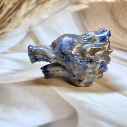 Lapis Lazuli Wolf Head
