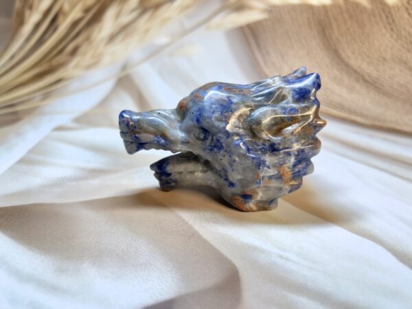 Lapis Lazuli Wolf Head