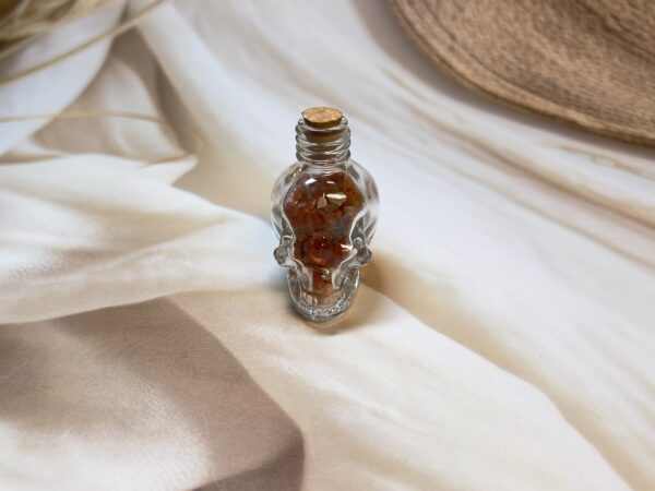 Carnelian Skull Wish Bottle