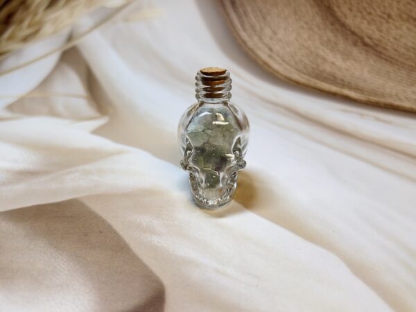 Green Aventurine Skull Wish Bottle