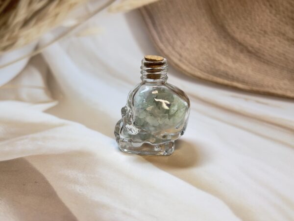 Green Aventurine Skull Wish Bottle