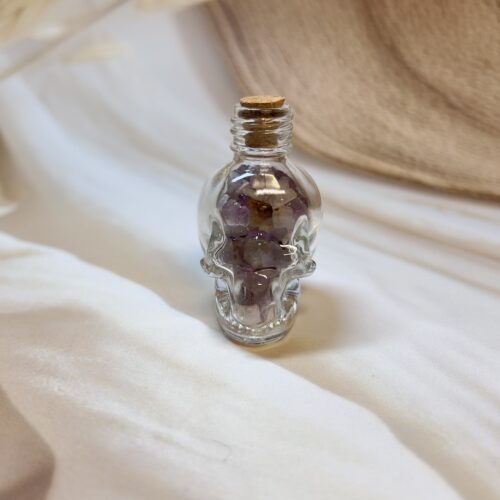 Amethyst Skull Wish Bottle