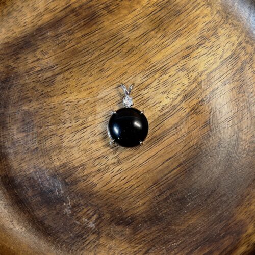 Black Obsidian Round Pendant