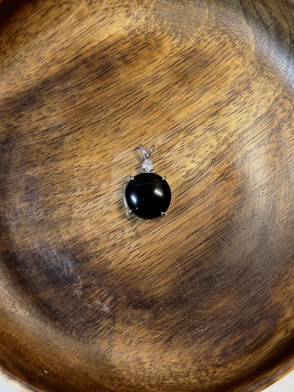 Black Obsidian Round Pendant