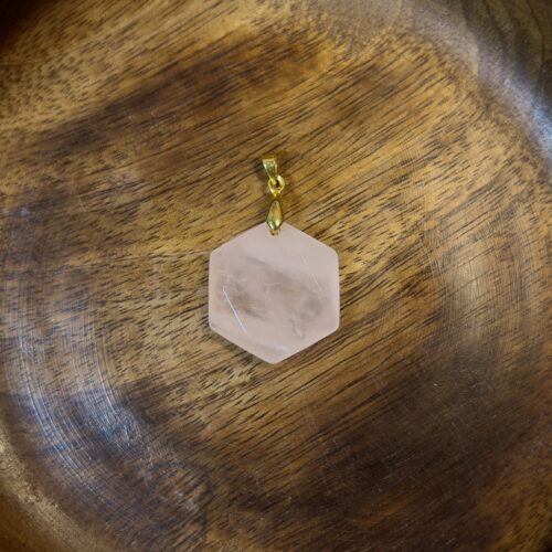 Rose Quartz Hexagon Pendant