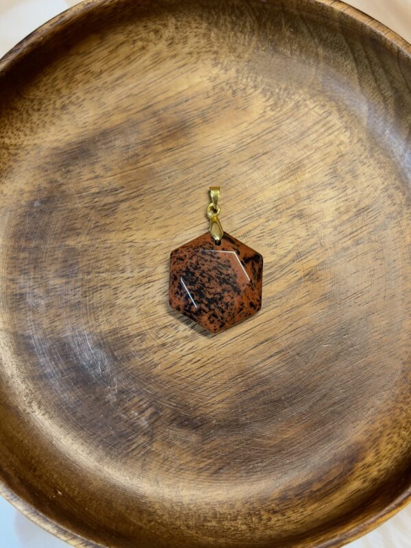 Mahogany Obsidian Hexagon Pendant