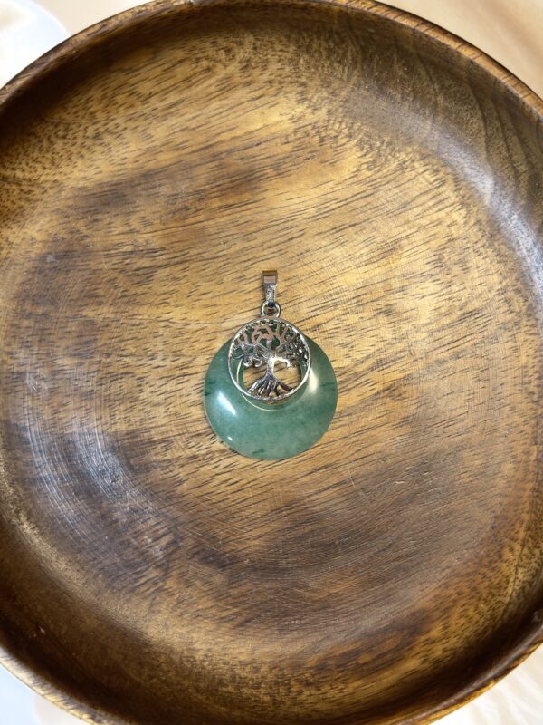 Green Aventurine Tree Of Life Moon Pendant