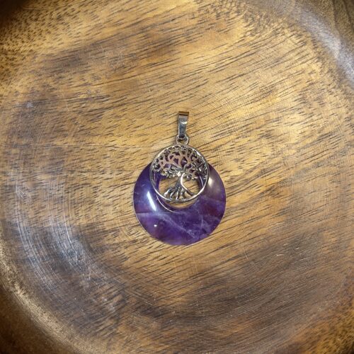 Amethyst Tree Of Life Moon Pendant