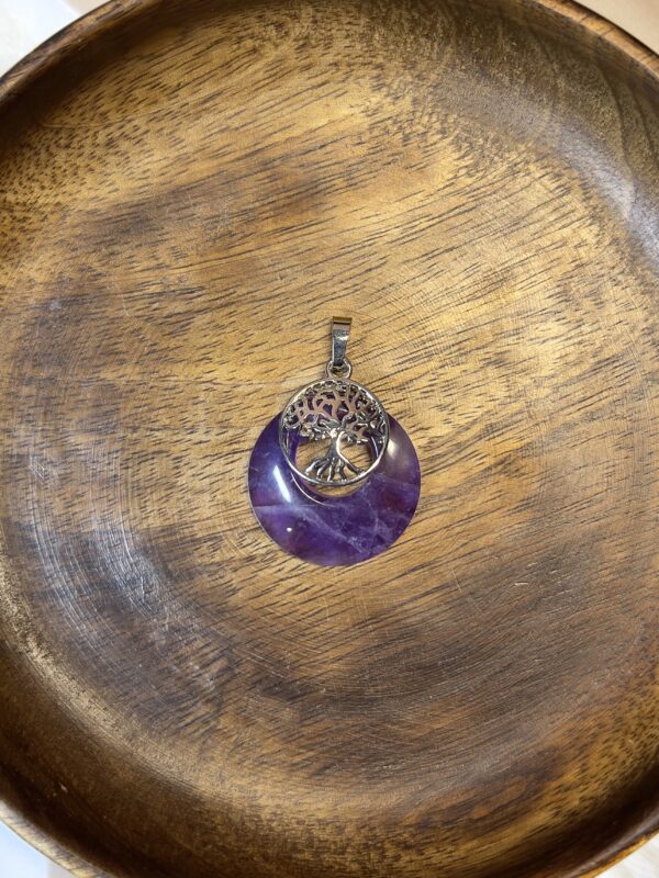 Amethyst Tree Of Life Moon Pendant