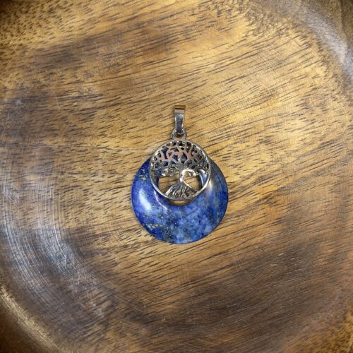 Lapis Lazuli Tree Of Life Moon Pendant