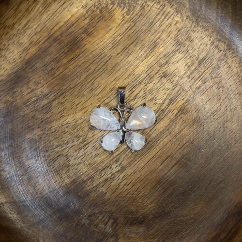 Clear Quartz Butterfly Pendant