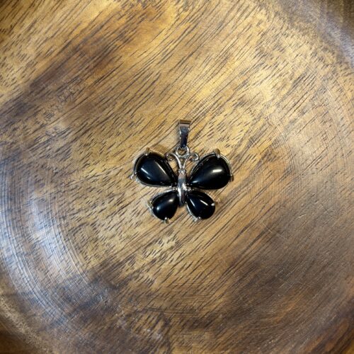 Black Obsidian Butterfly Pendant