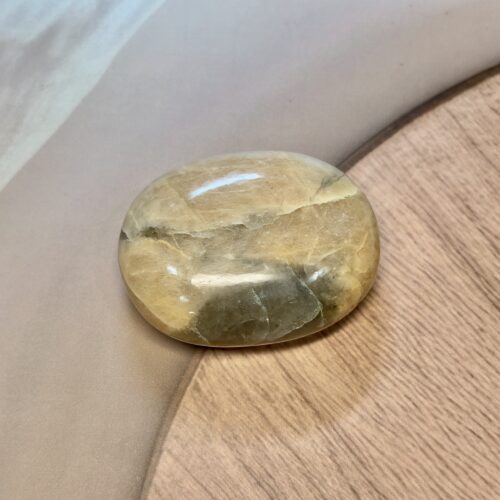 Peach Moonstone Palm Stone