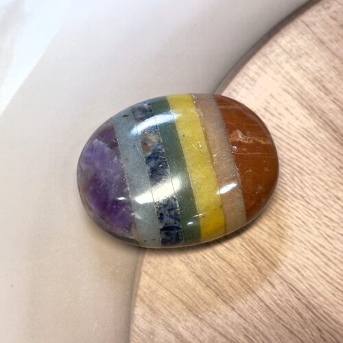 Seven Chakra Palm Stone