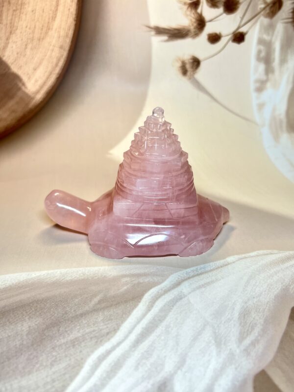 Rose Quartz Shree Yantra Tortoise 349 GM