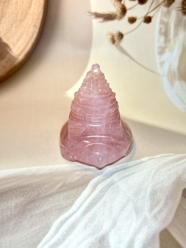 Rose Quartz Shree Yantra Tortoise 349 GM