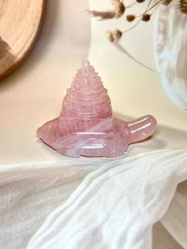 Rose Quartz Shree Yantra Tortoise 349 GM