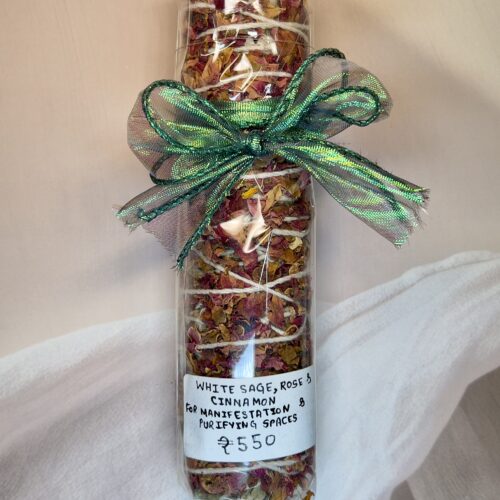 White Sage + Cinnamon + Rose Smudge Stick