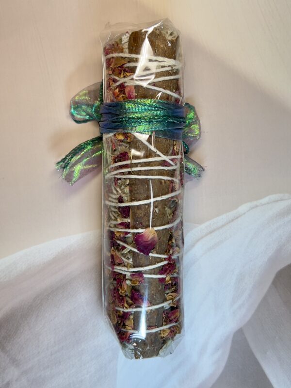 White Sage + Cinnamon + Rose Smudge Stick