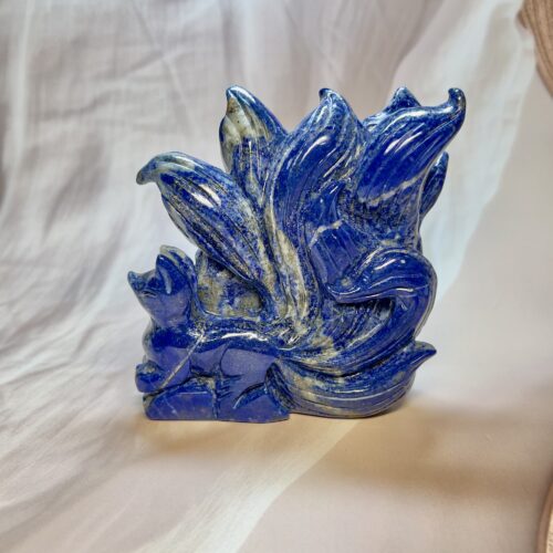 IMG_4368 Lapis Lazuli 9 Tailed Fox Carving 575 GM