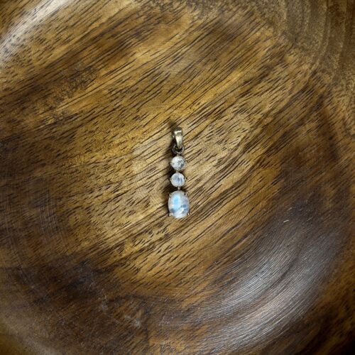 Rainbow Moonstone Triple Stack Pendant