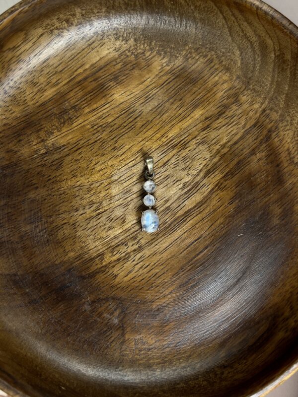 Rainbow Moonstone Triple Stack Pendant
