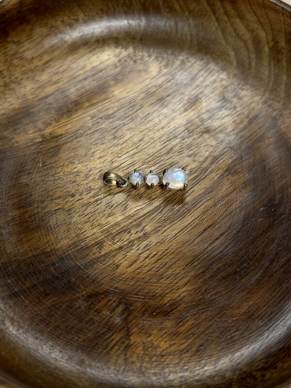 Rainbow Moonstone Triple Stack Pendant
