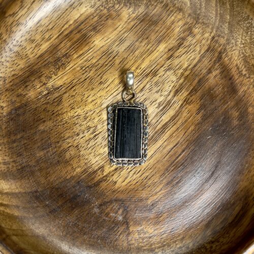 Black Tourmaline Rectangle Pendant