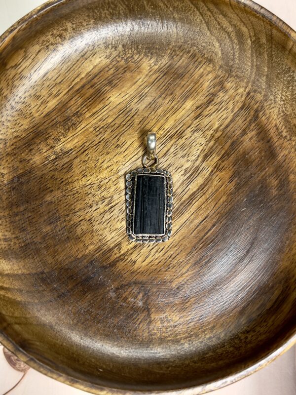 Black Tourmaline Rectangle Pendant