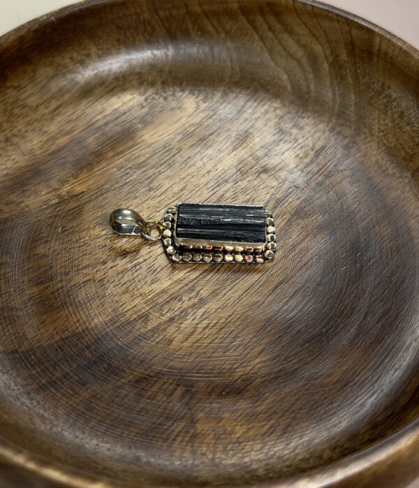 Black Tourmaline Rectangle Pendant