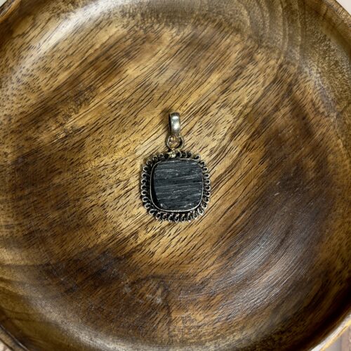 Black Tourmaline Square Pendant