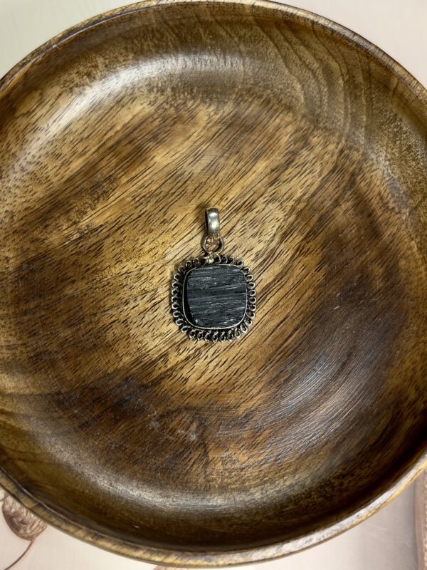 Black Tourmaline Square Pendant