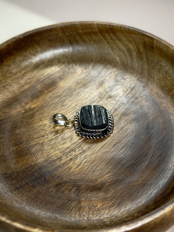 Black Tourmaline Square Pendant