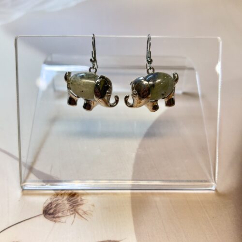 Labradorite Elephant Earrings (Pair)