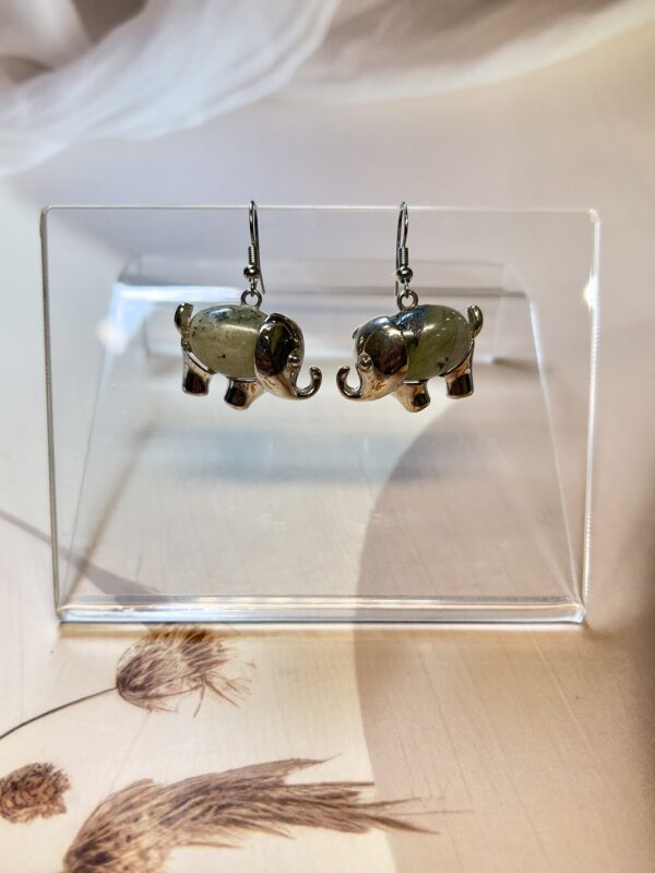 Labradorite Elephant Earrings (Pair)