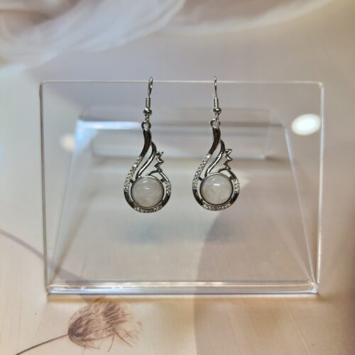 Clear Quartz Drop Earrings (Pair)