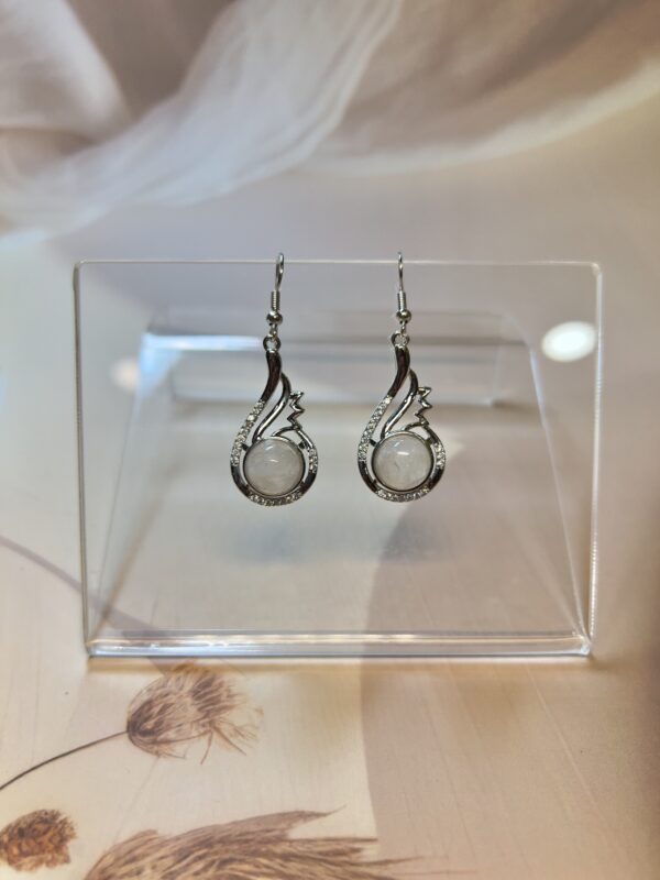 Clear Quartz Drop Earrings (Pair)