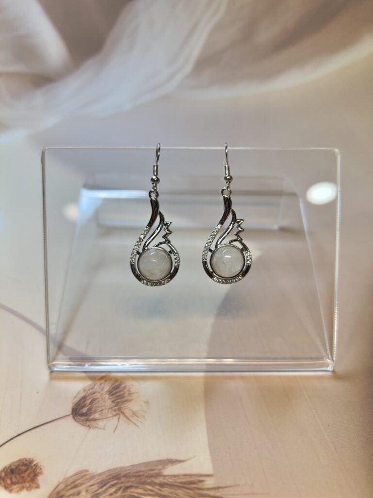 Clear Quartz Drop Earrings (Pair)