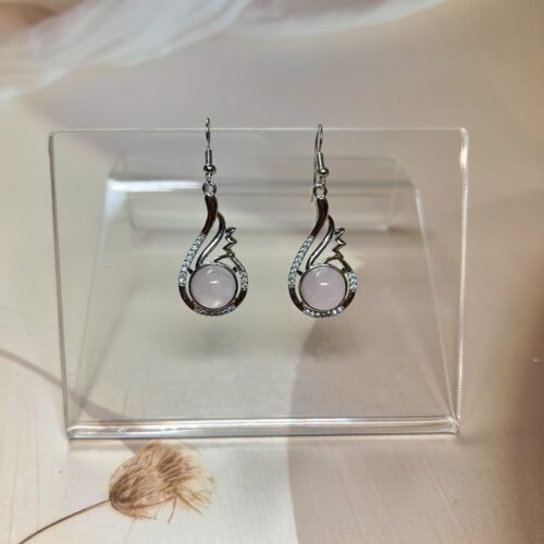 IMG_4472 Rose Quartz Drop Earrings (Pair)